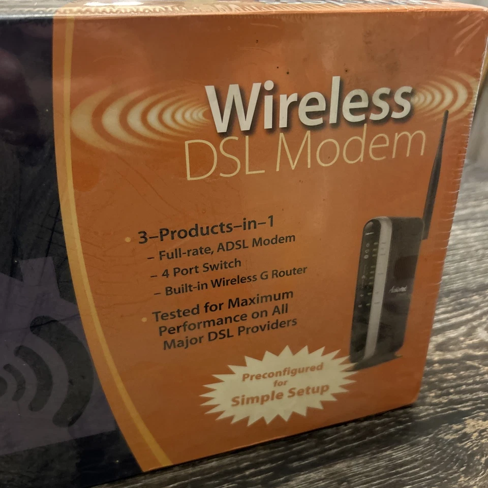 Módem Actiontec 3 en 1 DSL GT724WGR conmutador de 4 puertos, router inalámbrico G nuevo sellado Foto 2 de 4