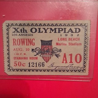 Xth Olympiad Los Angeles 1932 Original Rowing Ticket Stub Long Beach A10