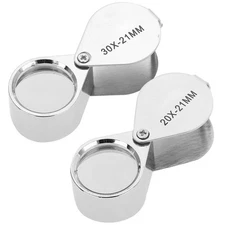 30X / 20X Portable Magnifier Folding Pocket Loupe for Jewelry Checking Reading