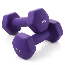 Neoprene Hex Dumbbell Weights, 6 lb Pair - 12 lb Total