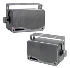 New PLMR24S Pair 3.5'' 200 Watt 3-Way Boat Weather Proof Mini Box Speaker System