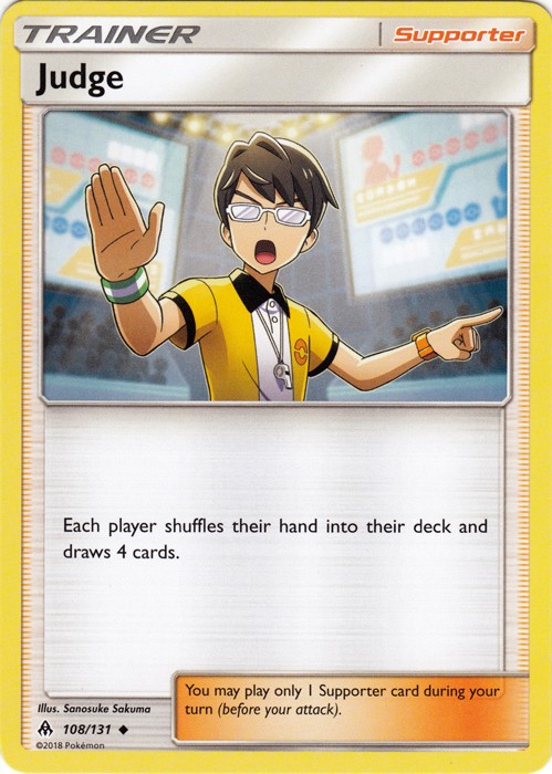 NM-Mint, English Pokemon Regular Judge - 108/131 - Uncommon SM - Forbidden Light