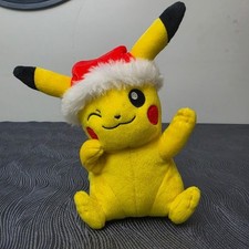 TOMY Pokemon 2017 Winking Pikachu Plush Santa Christmas Hat 8: Stuffed Animal