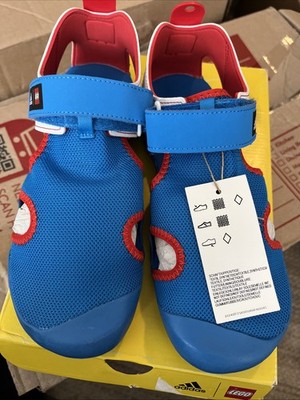 New Adidas LEGO x Captain Toey K Sandals Size 5y Blue And Red
