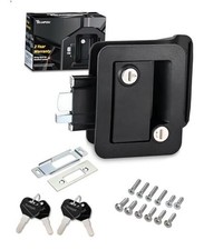 Engineering Plastic Camper Door Lock, RV Door 1 Pack of Door Latch Only Black