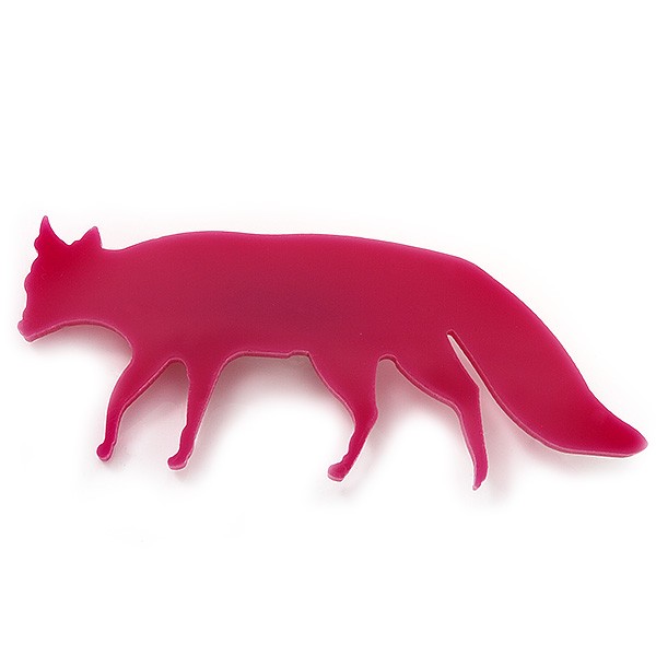 Magenta Acrylic Fox Brooch UK