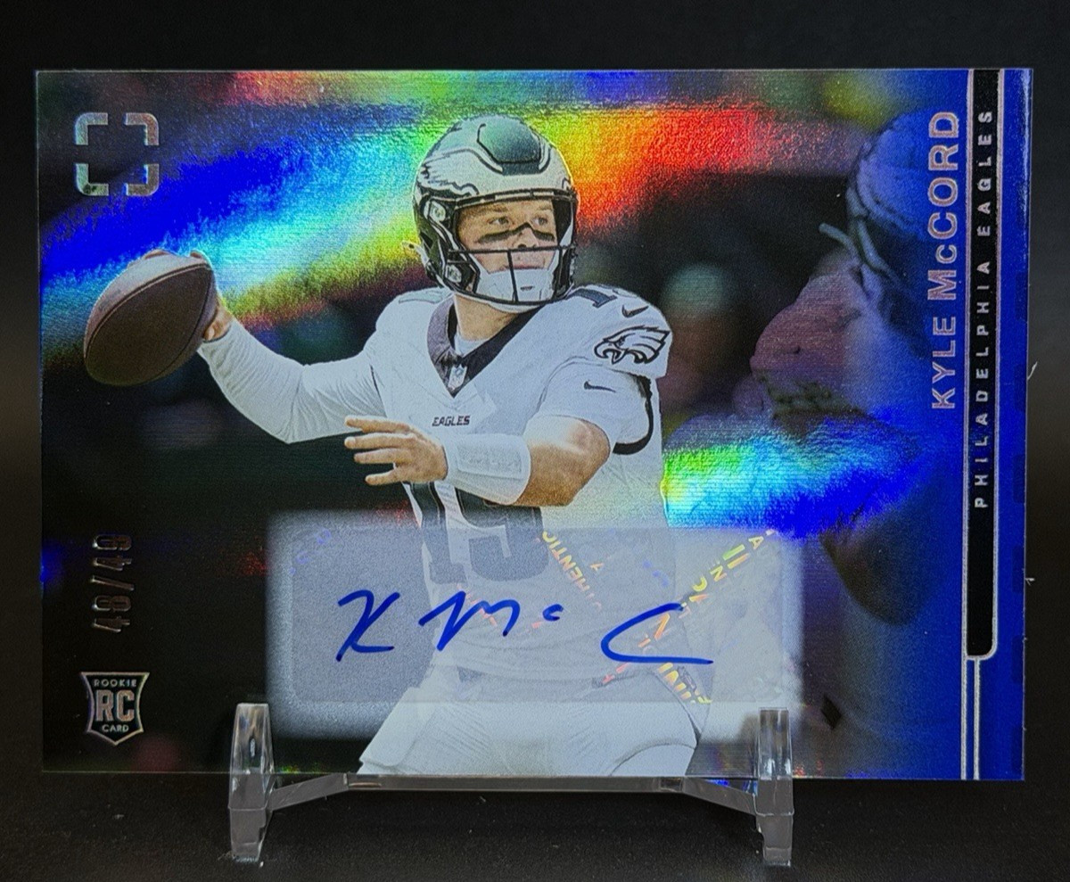 2025 Panini Photogenic Football Kyle Mccord (RC) Auto Blue /49 Eagles