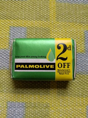 Vintage Palmolive Seifenstück - Retro Verpackungsdesign - 2d - Made in England