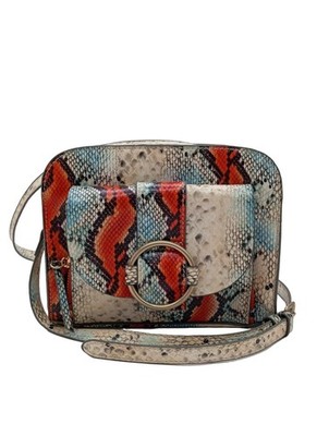 PARFOIS Umhängetasche Klein Damen Tasche creme-rot-blau Casual-Look