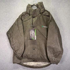 Frogg Toggs Rain Jacket Mens Large Black Hooded Waterproof Lightweight Outdoor
