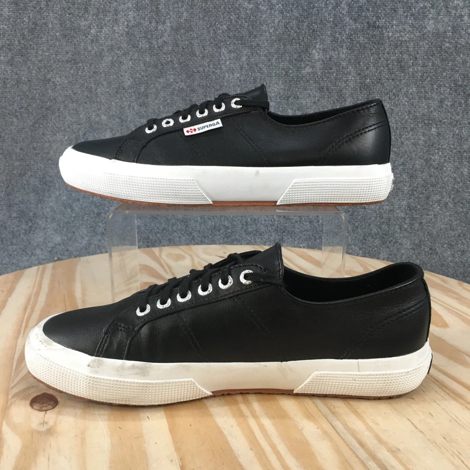 Superga Shoes Womens 9.5 Mens 8 2750 Nappa Sneakers Black Lace Up S8115BW-C39 - Image 2 of 4