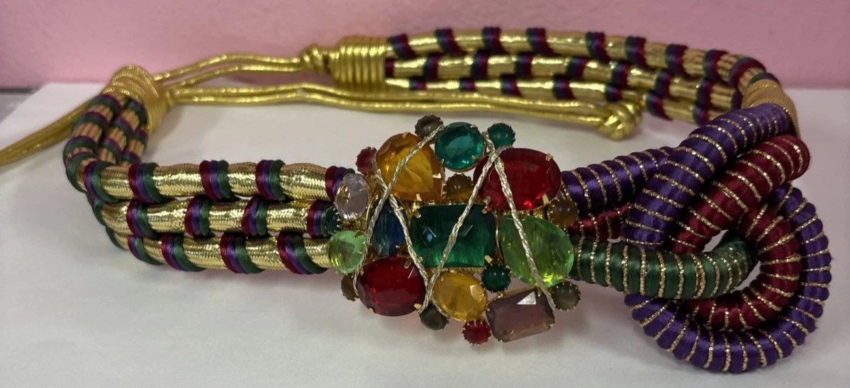 Vintage Bungee Colorful Woven Rope Beaded Belt Hook Closure Boho Statement Amazon.com: Bohend Boho Braided Belts Women Tie Colorful  main image 3