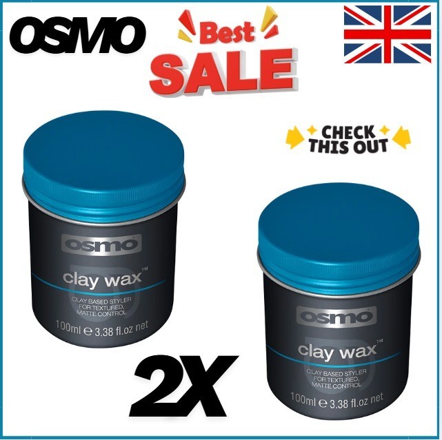 Osmo Clay Wax 100ml – Men’s Hair Styling & Grooming, Matte Textured Hair Clay-2X