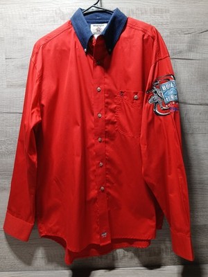 Wrangler PBR Professional Bull Riders ''Built Ford Tough'' Series Red Button-Down