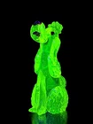 Vintage Murano Venetian Uranium Glass Dog Figurine 6.75”