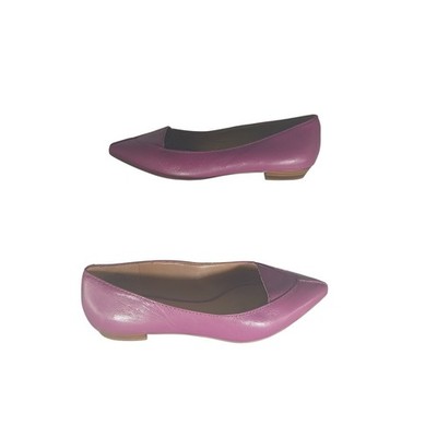 Nine West NWTime Warp Pointed Toe Ballet Flats Magenta Leather Women Size 7M