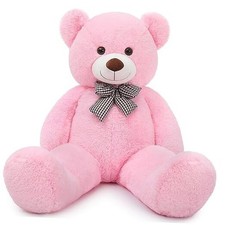 Giant Teddy Bear 4 Feet,Adorable and Cuddly Big Teddy Bear 47 inches Pink