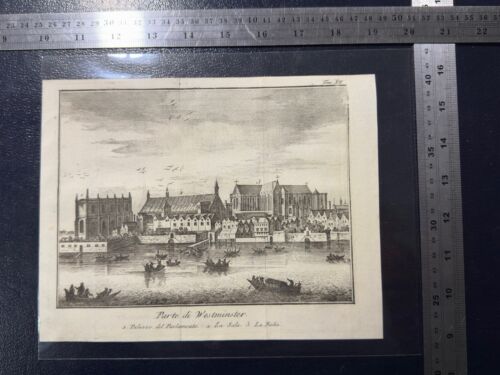 Set Of 4 Antique 17th / 18th Century Engravings Prints Book Pages London City - Picture 2 of 9