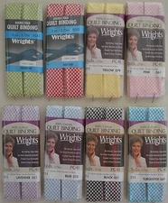 Wrights Quilt Binding Double-7/8"x3y- Gingham Check - 8 colors to choose from!!