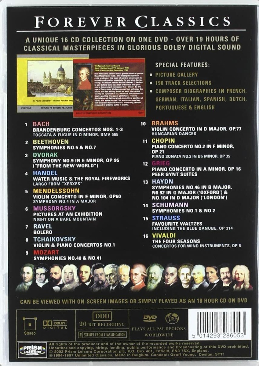 FOREVER CLASSICS ベスト16CD Forever Classics, 16 CD Collection of Classical Masterpieces on