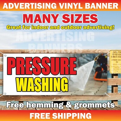 #ad #ad PRESSURE WASHING Advertising Banner Vinyl Sign Clean Service Detailing Wash Car $186.84
