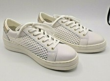 Steven by Steve Madden Leather Womens Sneaker Lace Up Mesh White 9M