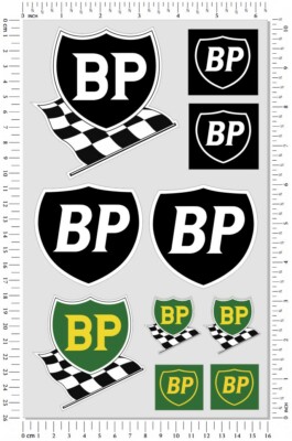 BP 89 Racing Shield Laminated Stickers Classic Race Decals Car ...
