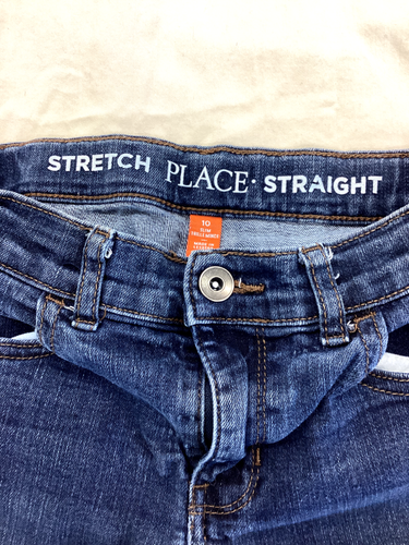 Children's Place Straight Leg Stretch Blue Jeans boys Size 10 Slim - Picture 7 of 8