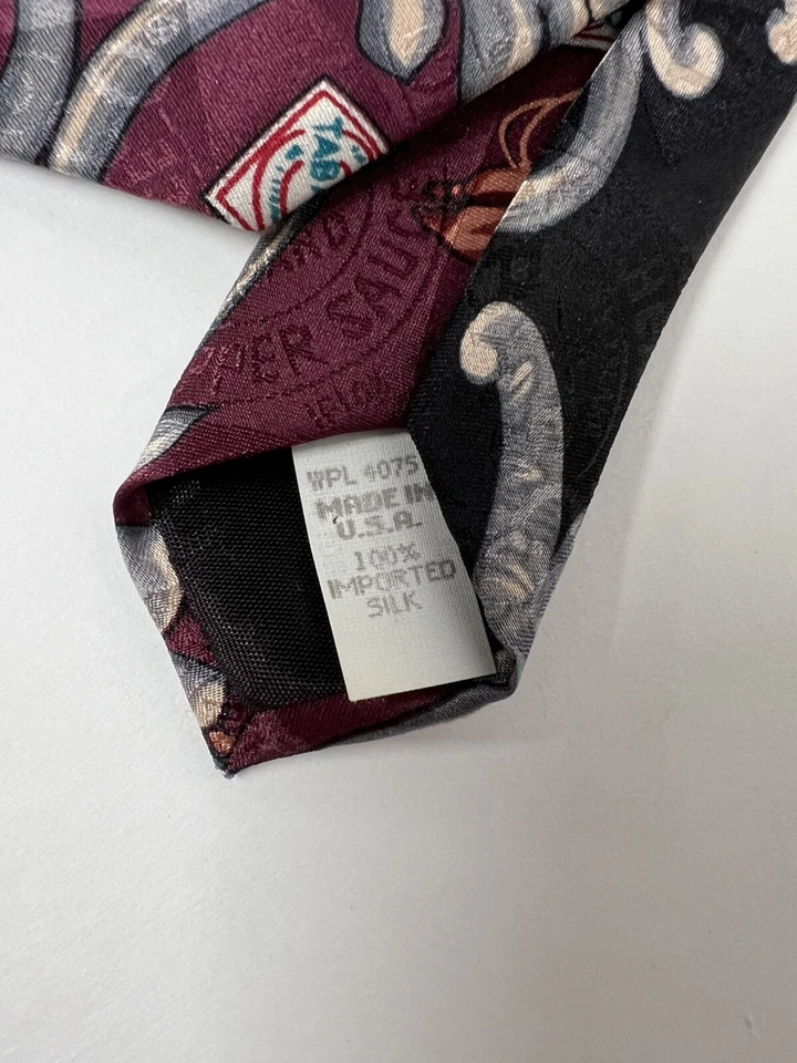 Tabasco Men's 100% Silk Necktie Tie Hot Sauce Tribal Multicolor EUC - Image 4 of 4