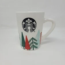 Starbucks Coffee Tea Hot Cocoa Mug Cup Christmas Trees Holidays Winter 14oz Tall