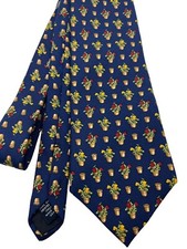 Brooks Brothers Makers Silk Tie Plants Flowers Pots Gardening Blue