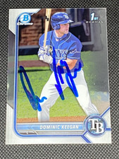 DOMINIC KEEGAN Auto 2022 1ST BOWMAN CHROME IP Signed Tampa Bay Ray Vanderbilt RC
