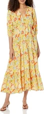 VELVET By Graham & Spencer Chloe Tropicana Voile Maxi Dress Bahama S $198 E2