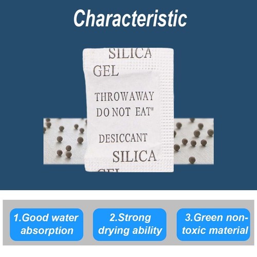 100 Packungen Silicagel Beutel 1 g Silikat Trockenmittel Beutel Silica Gel Le... - Bild 2 von 7