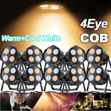 10Pack 200W COB LED Par Light DMX Stage Light Warm Cool White Church Party Light