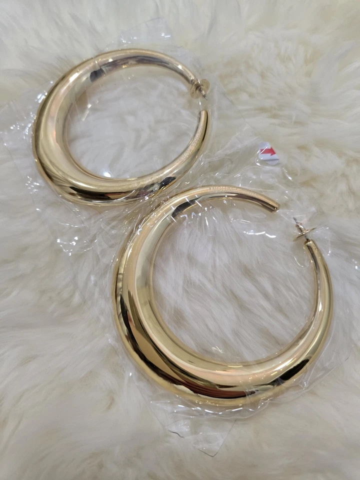 Michael Kors Gold Tone Large Hoop Earrings BNWT - Image 2 of 2
