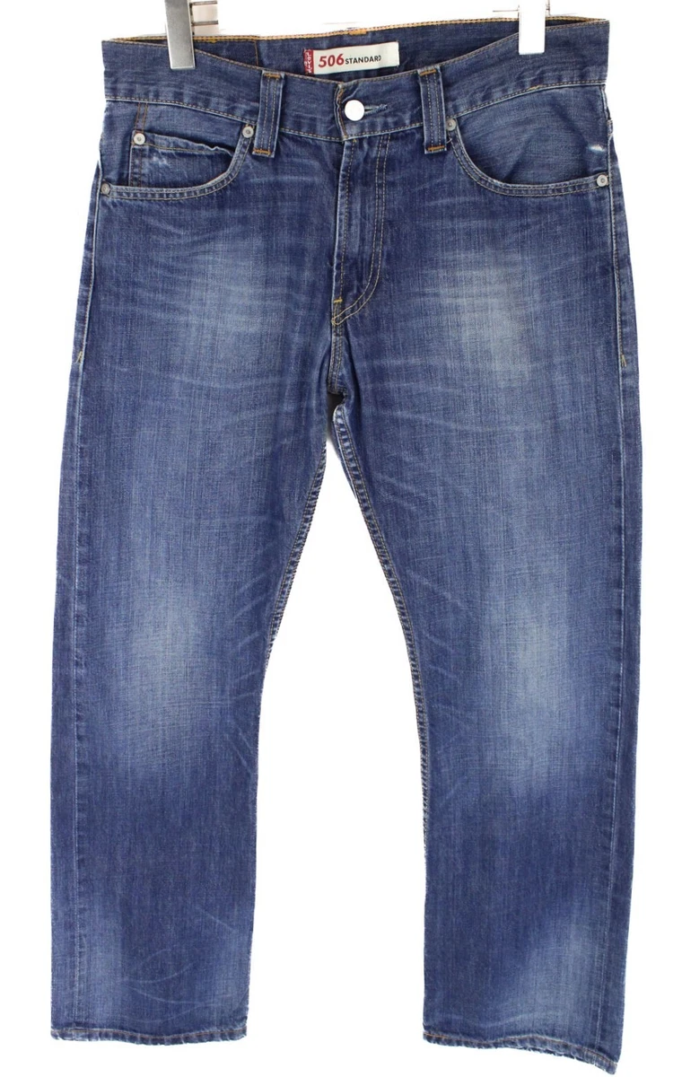 LEVI S 506 Standard Jeans Men s W31 L30 Whiskers Faded Comfort Zip