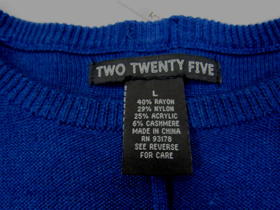 Top Two Twenty Five azul marino mezcla de cachemir L [38 busto 28L] imitación espalda cremallera suave Foto 4 de 4