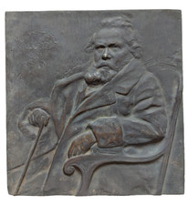 Piastra bassorilievo bronzo Carducci Giosuè