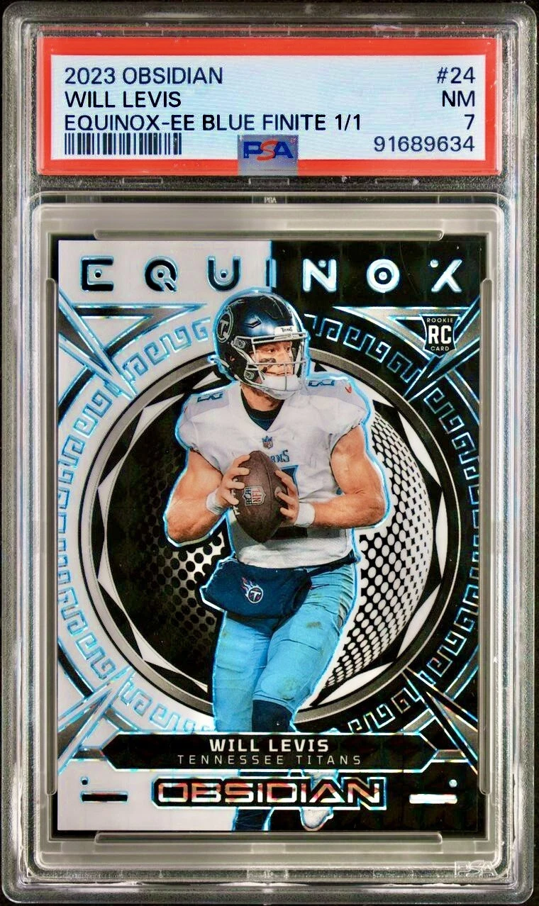 Will Levis Panini Obsidian Equinox #24 Electric Etch Blue Finite 1/1