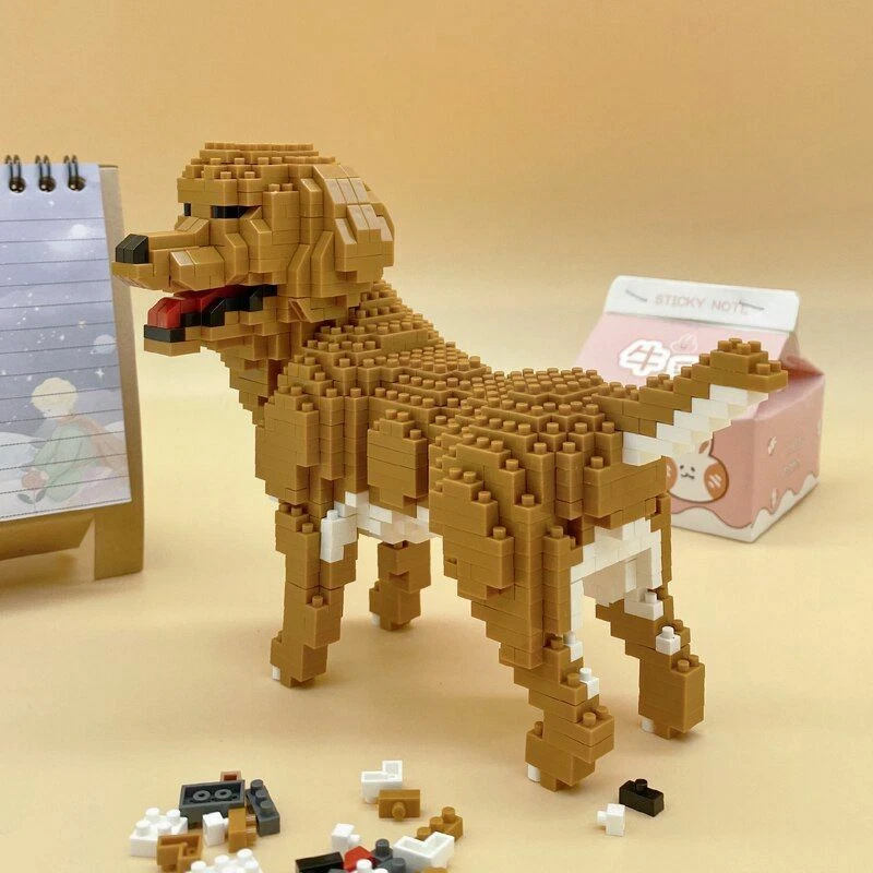 Balody Golden Retriever Dog 3D Model DIY Mini Diamond Block Brick Building Toy - Image 2 of 4