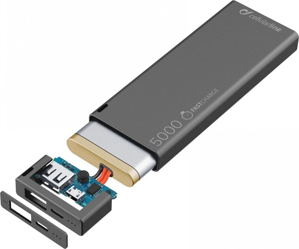CARICABATTERIA Rapida POWER BANK Originale CELLULARLINE FREEPOWER SLIM 5000 mAh - Immagine 3 di 4