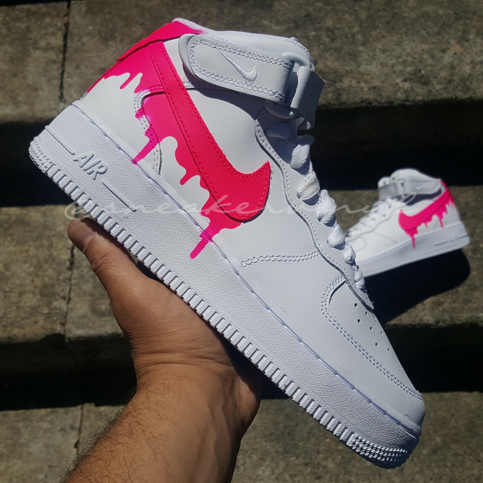 Nike Air Force 1 Mid Pink Paint Drip 