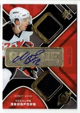 2007-08 SPX NICKLAS BERGFORS ROOKIE AUTO DUAL JERSEYS 1 COLOR 132/999 NEW JERSEY