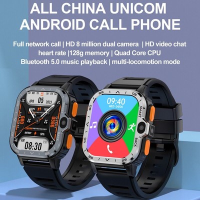 2.03'' Larger Screen 4G Smart Watch PGD 6GB+128GB Heart Rate Monitor Dual 2025