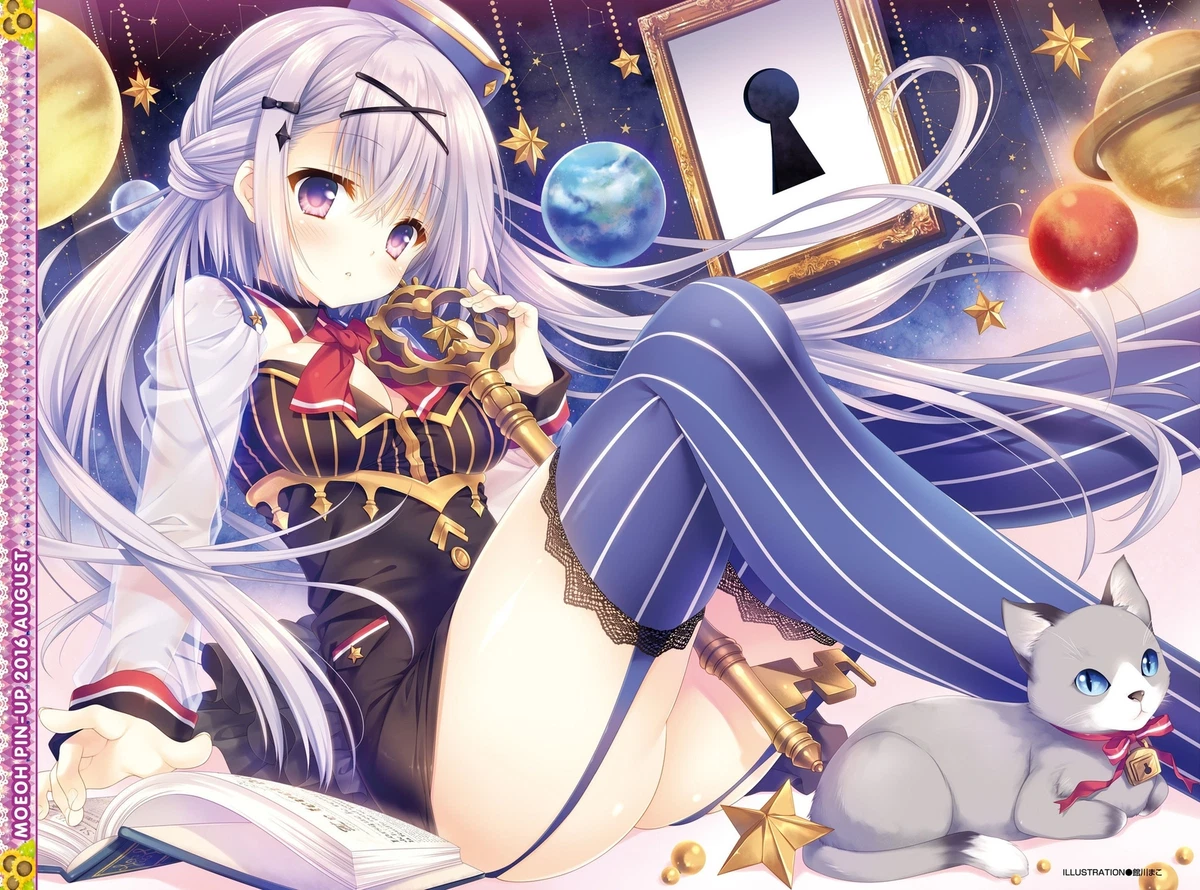 Anime girls dress nopan stockings long hair purple eyes Playmat Game Mat  Desk | eBay