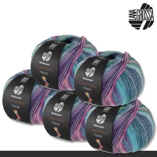 LANA GROSSA 5x 100G Meilenweit 100 Cashmere Hawaii 8 Colores Tejidos Lana - Imagen 10 de 13