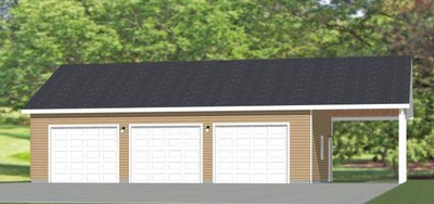 40x30 3 Car Garage With Carport 1 200 Sq Ft Pdf Floor Plan