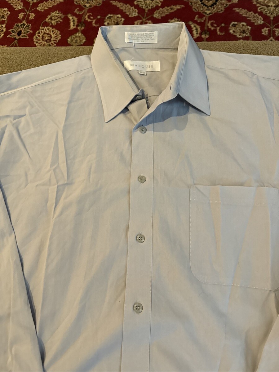 17 17.5 dress shirt size Steven Land Men's Basic 100% Cotton Dress Shirt | White 17 1/2 x 36/37