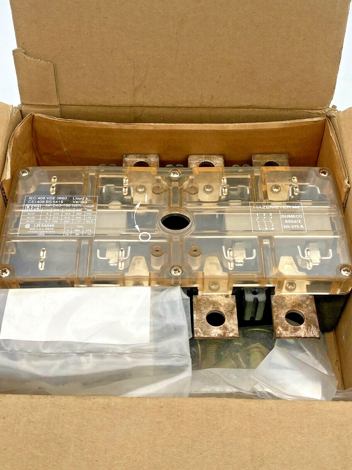 Interrupteur Sectionneur Dumeco S32d/3 Eaton Holec 315A pour Armoires Électriques